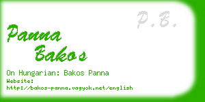 panna bakos business card